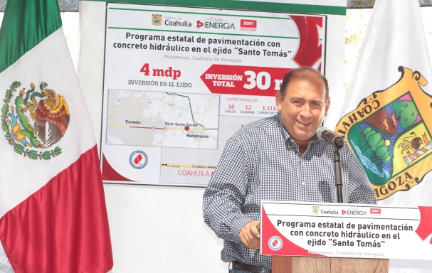 Inauguración de obra de pavimentación en ejido Santo Tomás