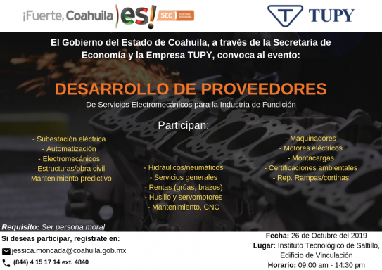 ESTADO ACERCA OPORTUNIDADES A EMPRESAS PROVEEDORAS DE SALTILLO ESTADO ACERCA OPORTUNIDADES A EMPRESAS PROVEEDORAS DE SALTILLO