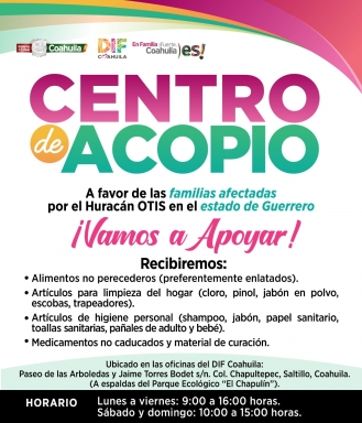 Abre DIF Coahuila Centro de Acopio
